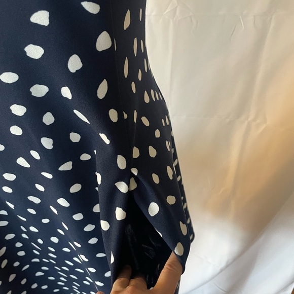 Elegant Navy Polka Dot Dress women’s size 8 - Picture 9 of 9